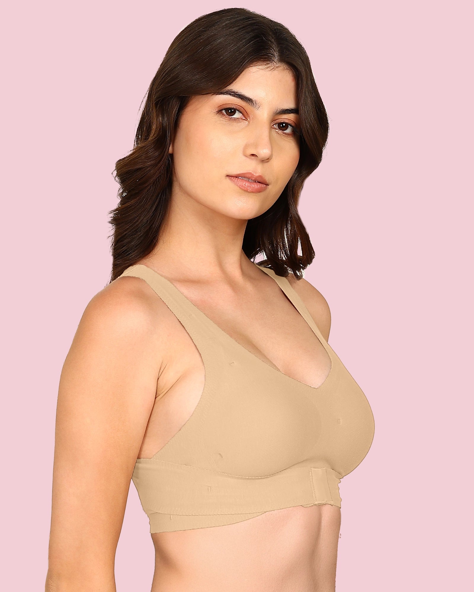 Invisi-Soft Cotton Bonded Seamless Padded Invisi-Gym Bra (KB-997-SKIN)