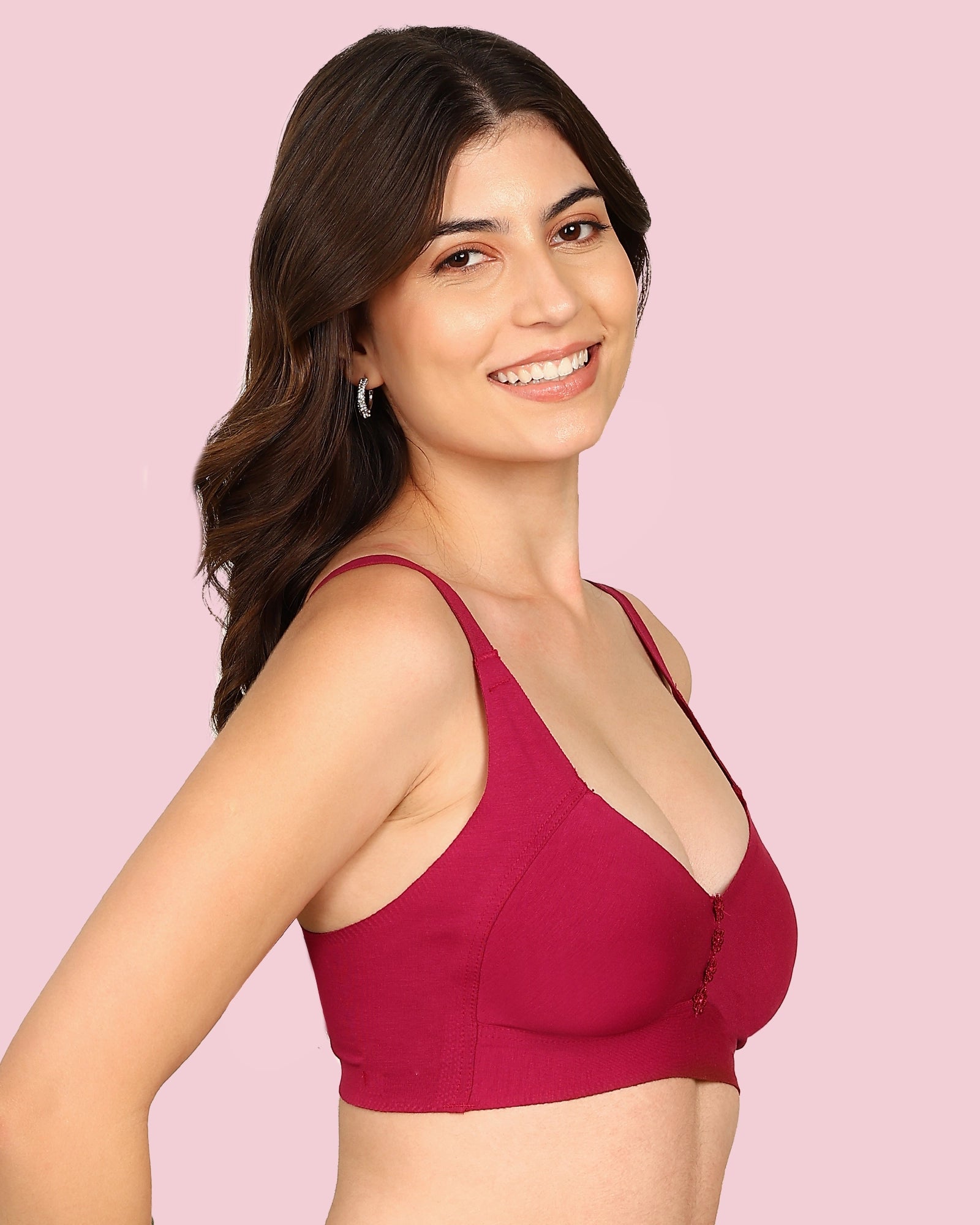 Invisi-Soft M-Frame Non-Padded Cotton Bonded Seamless Minimiser (KB-9303-WINE)