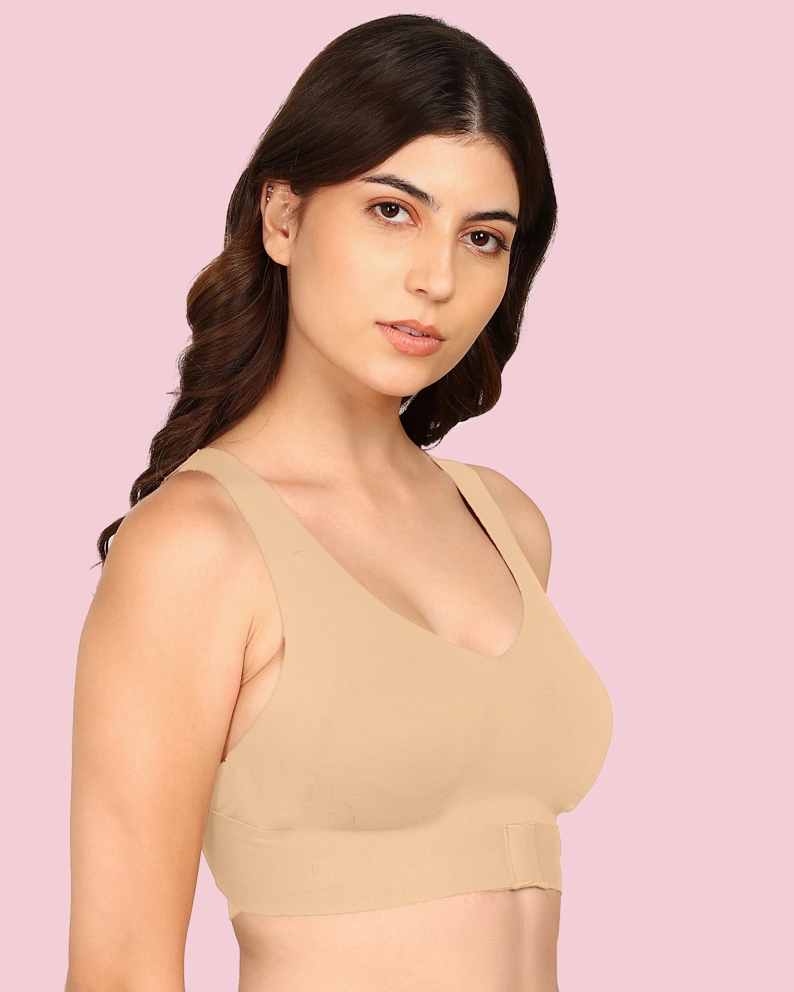 Invisi-Soft Cotton Bonded Seamless Non-Padded Invisi-Gym Bra (KB-995-SKIN)