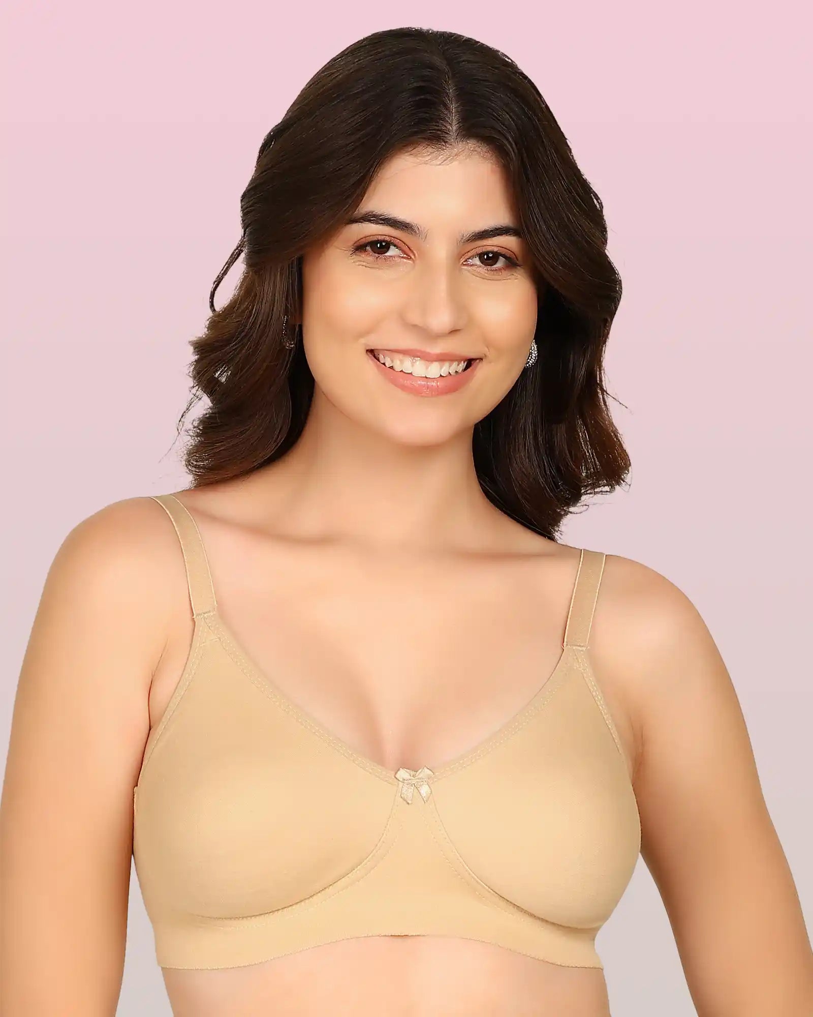 Invisi-Soft Bonded Breathable Cotton Full Coverage Non-Padded Bra (KB-352-FAWN)