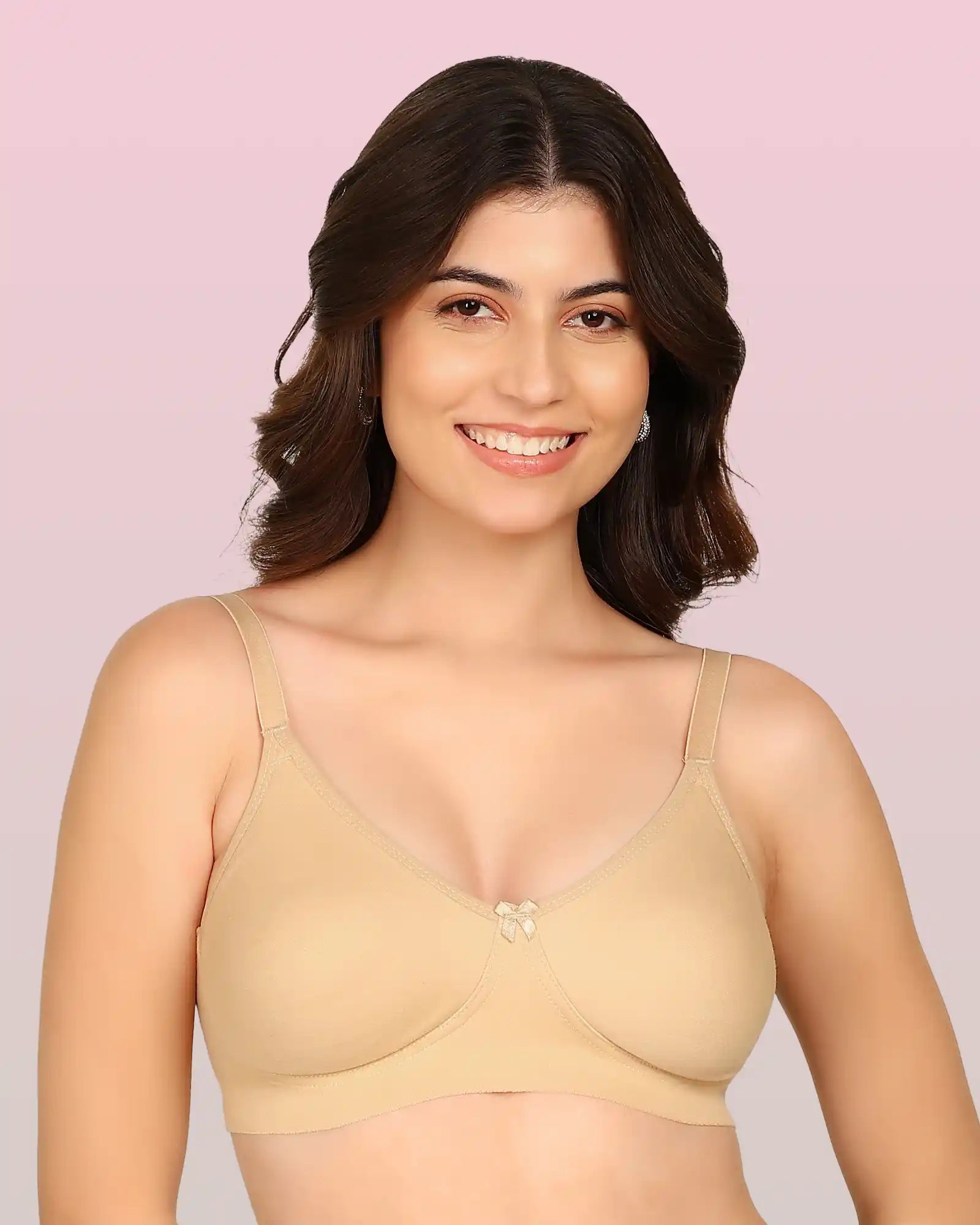 Invisi-Soft Bonded Breathable Cotton Full Coverage Non-Padded Bra (KB-352-SKIN)