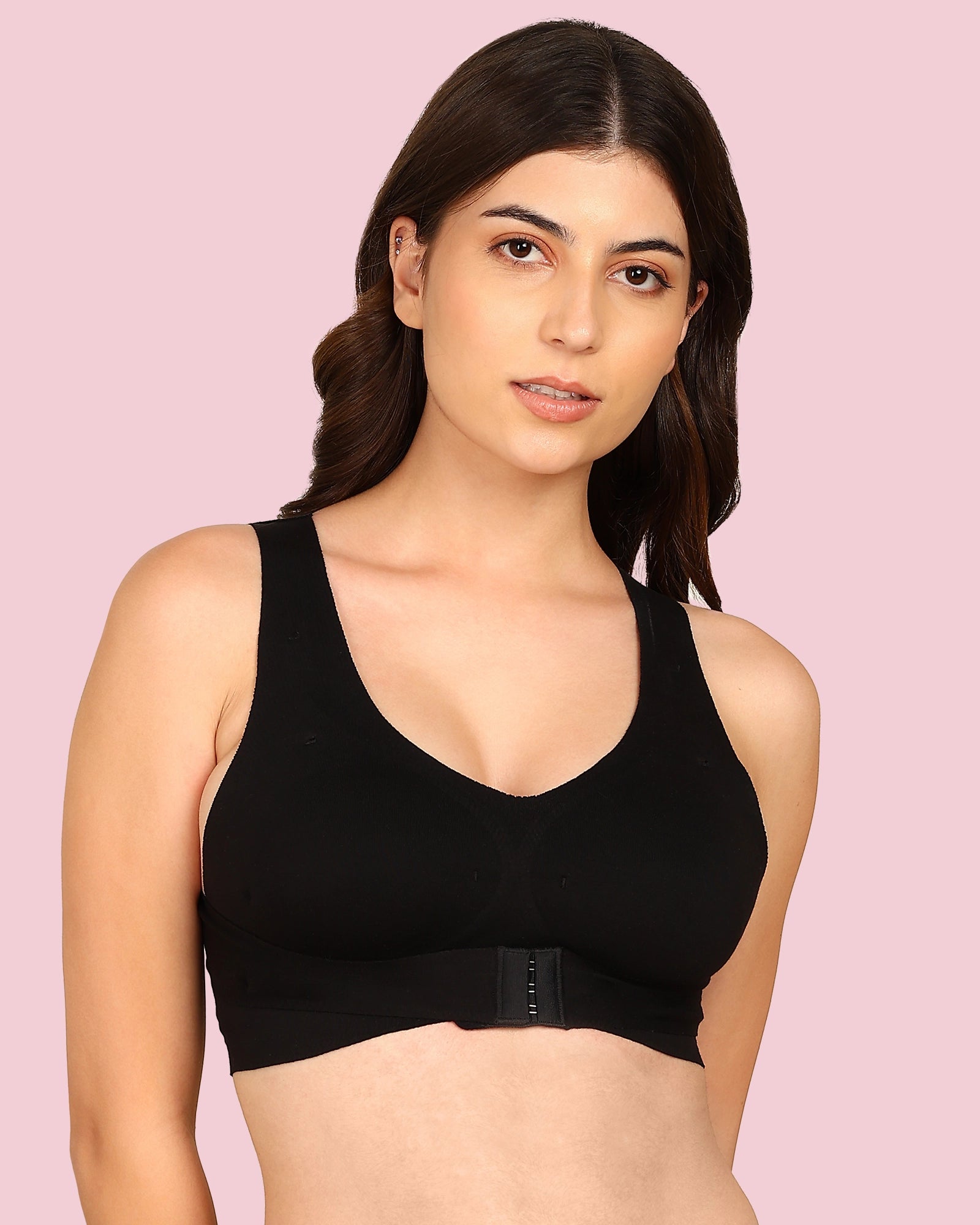 Invisi-Soft Cotton Bonded Seamless Padded Invisi-Gym Bra (KB-997-BLACK)