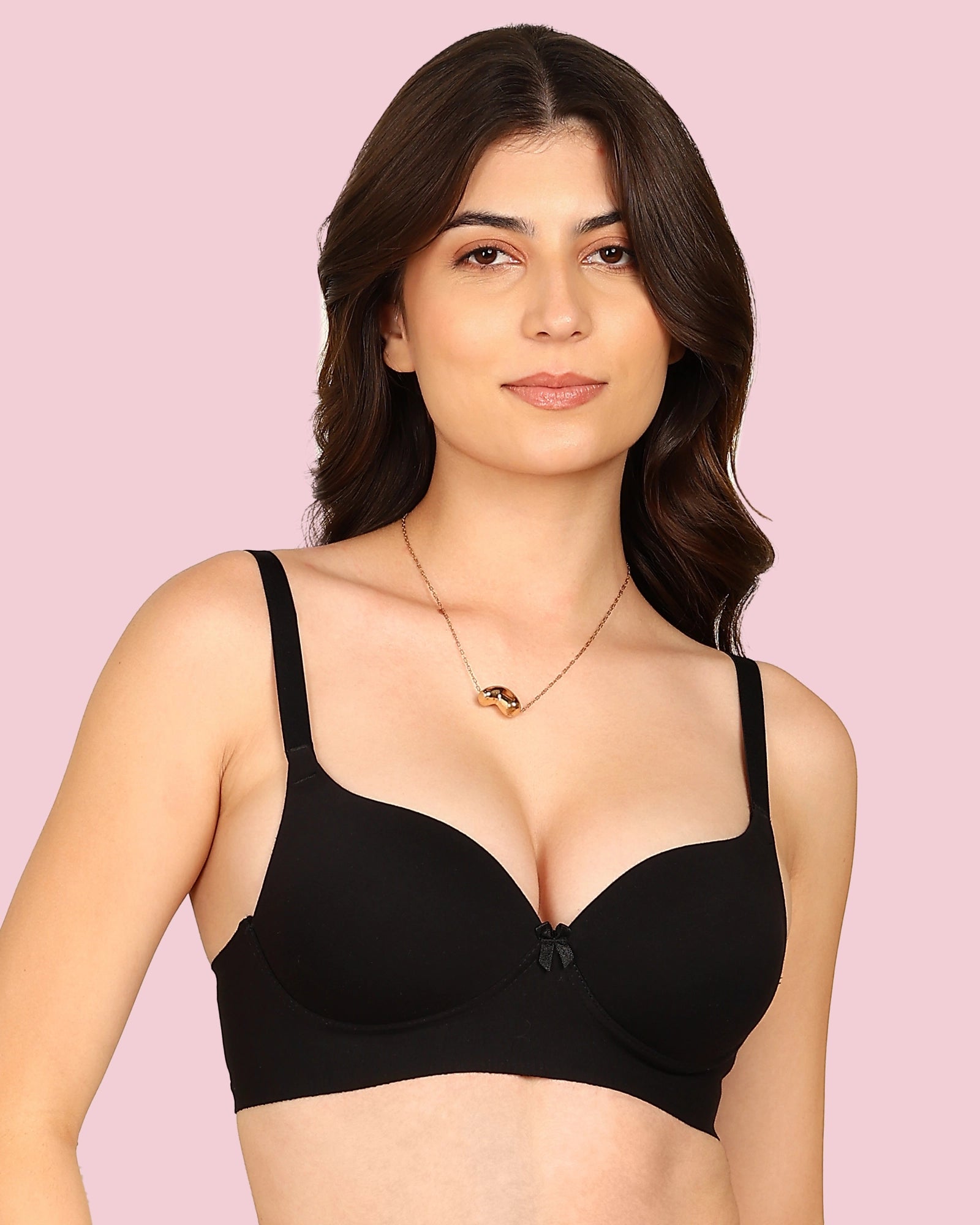 Invisi-Soft Cotton Bonded Seamless Maximiser Bra (KB-97015-BLACK)