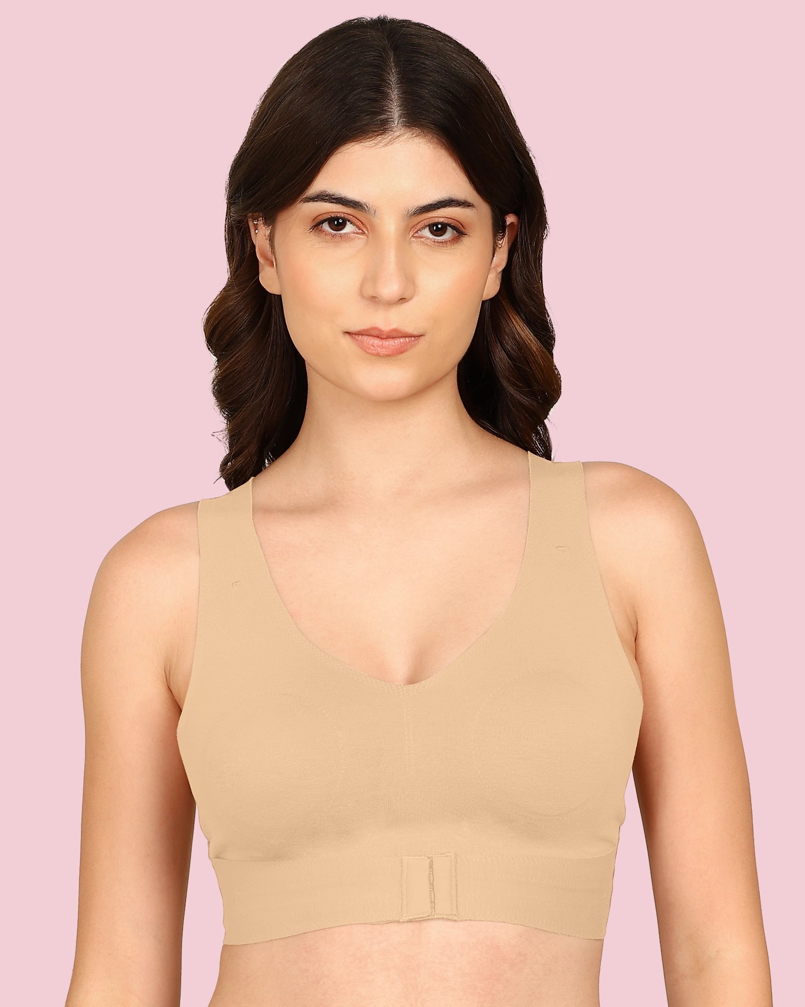 Invisi-Soft Cotton Bonded Seamless Non-Padded Invisi-Gym Bra (KB-995-SKIN)