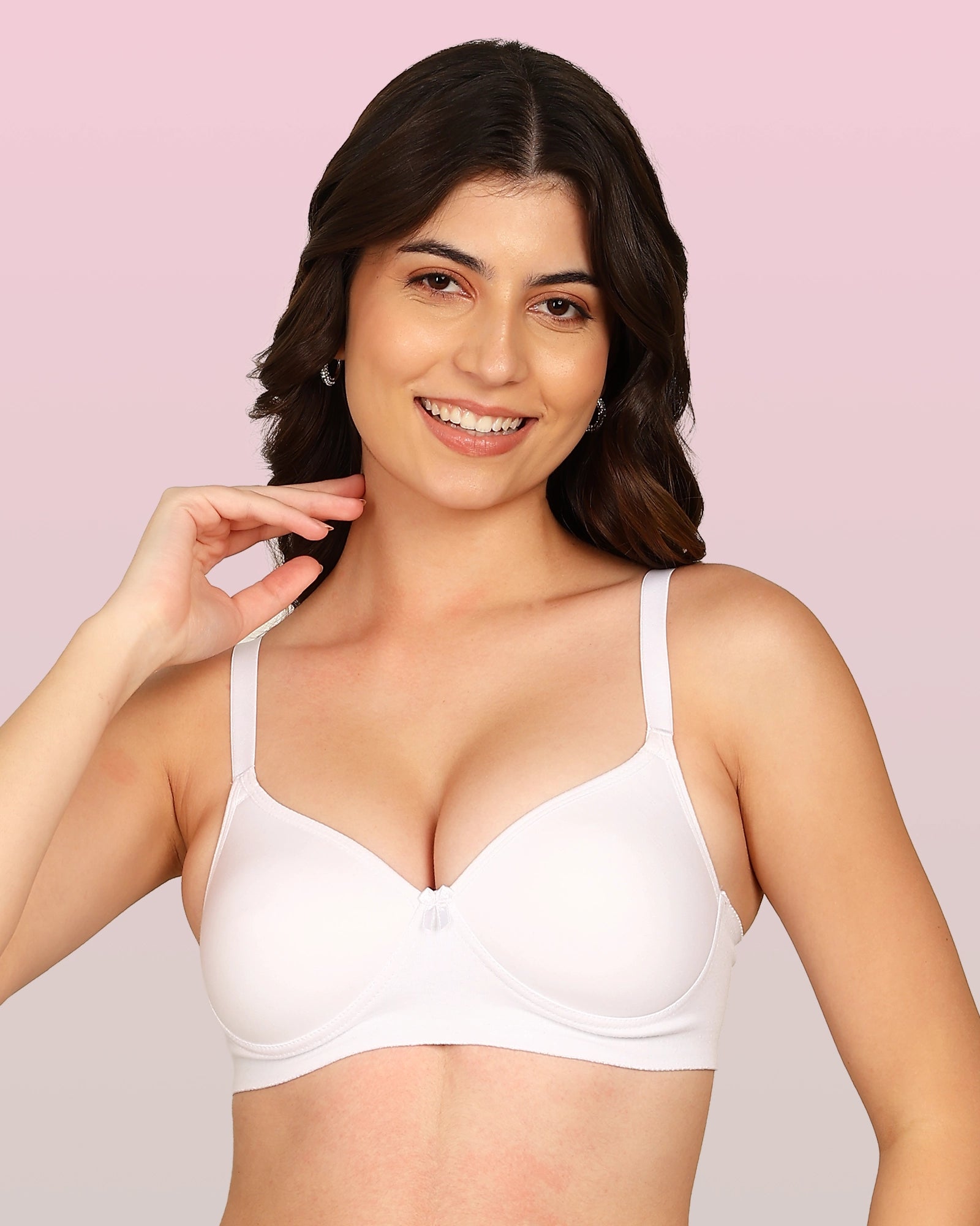Invisi-Soft Bonded Breathable Cotton Full Coverage Padded Bra (KB-1013-WHITE)