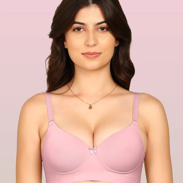 Invisi-Soft Bonded Polyamide Push-Up 3/4 Coverage Bra (Level 3 Padding (KB-5301-PLUM)