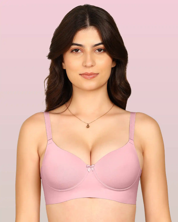 Invisi-Soft Bonded Polyamide Push-Up 3/4 Coverage Bra (Level 3 Padding (KB-5301-PLUM)