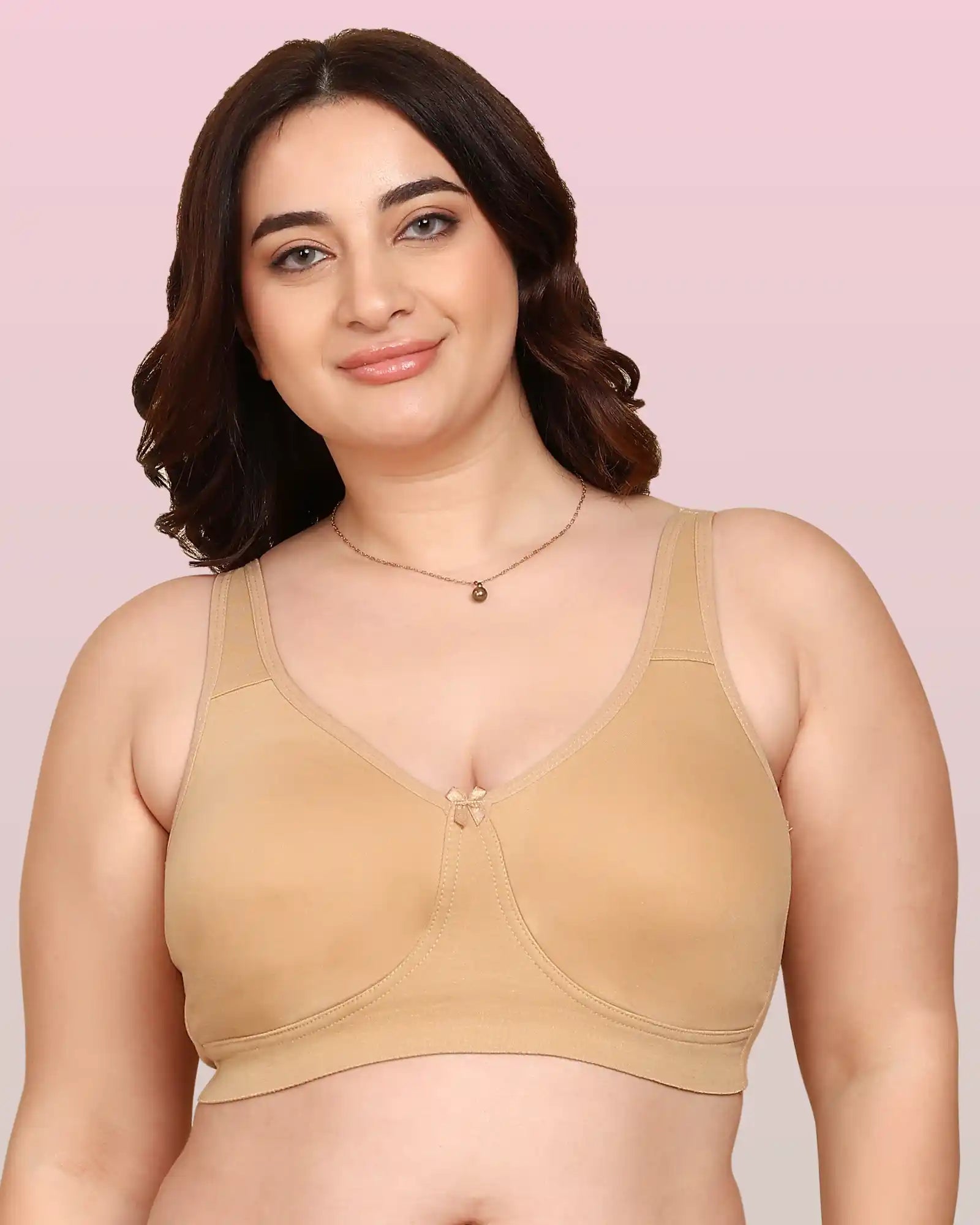 Invisi-Soft Bonded Breathable Cotton Plus Size Full Coverage Non-Padded Bra (KB-401-SKIN)
