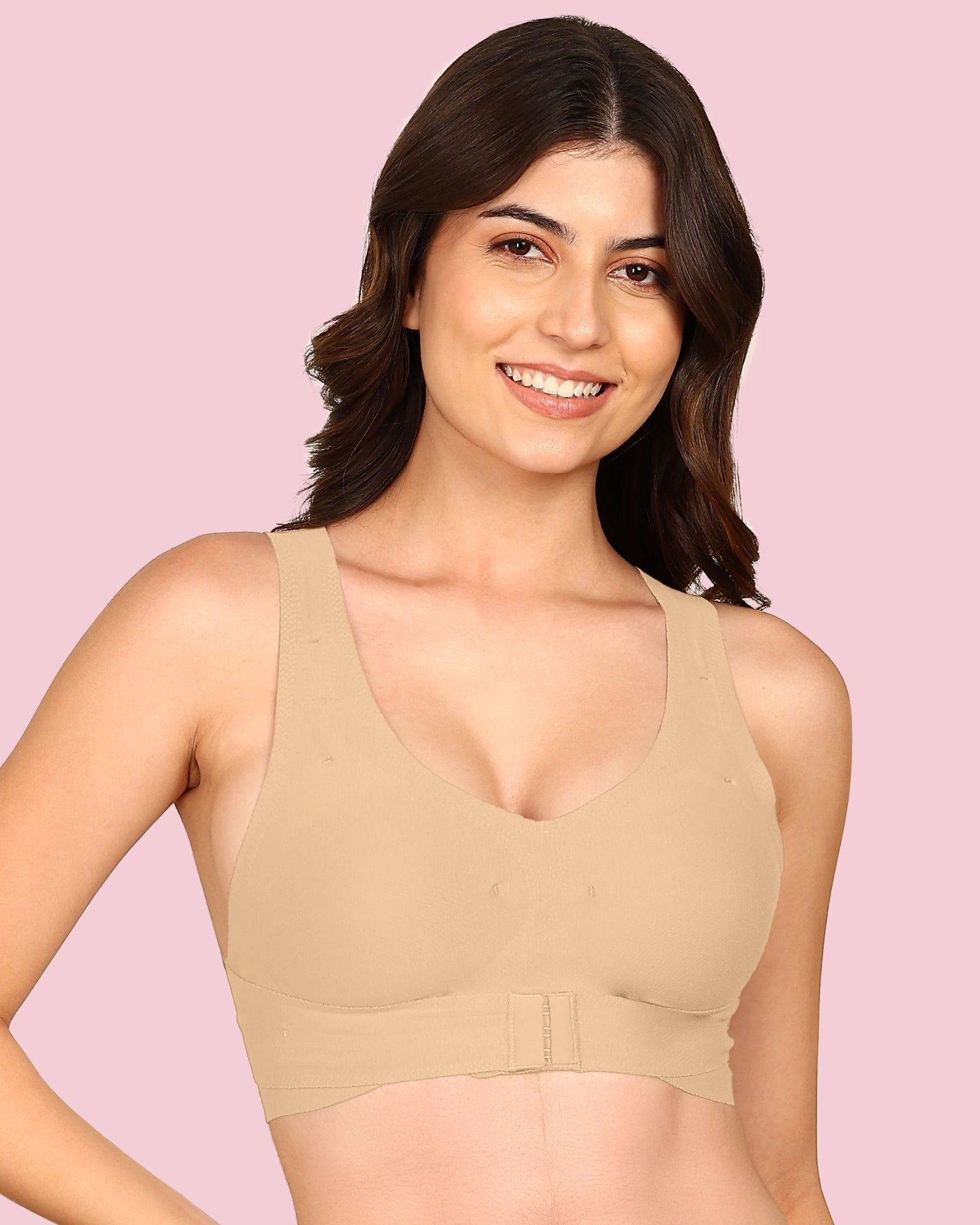 Invisi-Soft Cotton Bonded Seamless Padded Invisi-Gym Bra (KB-997-SKIN)