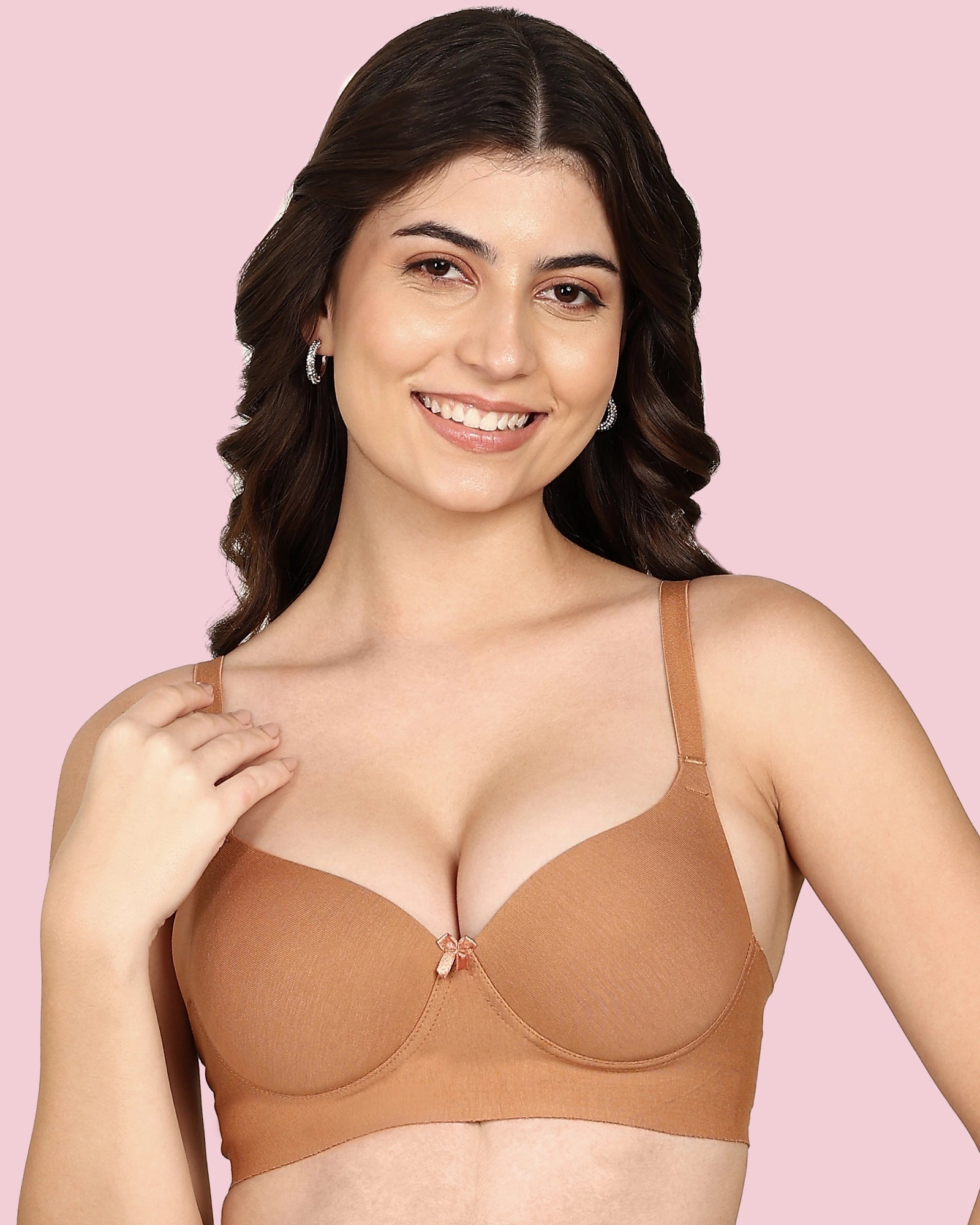 Invisi-Soft Cotton Bonded Seamless Push-Up Bra (KB-93510-FAWN)