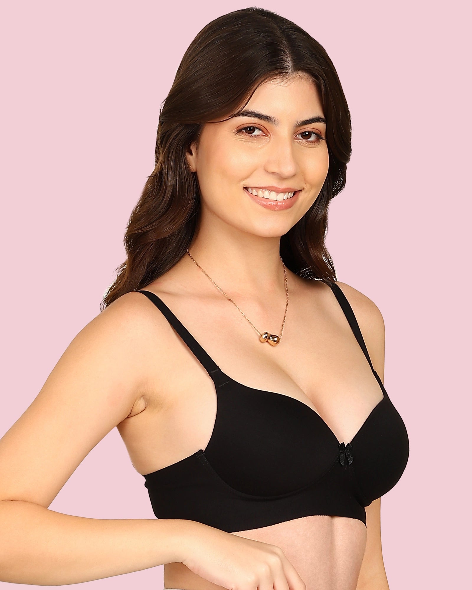 Invisi-Soft Cotton Bonded Seamless Maximiser Bra (KB-97015-BLACK)