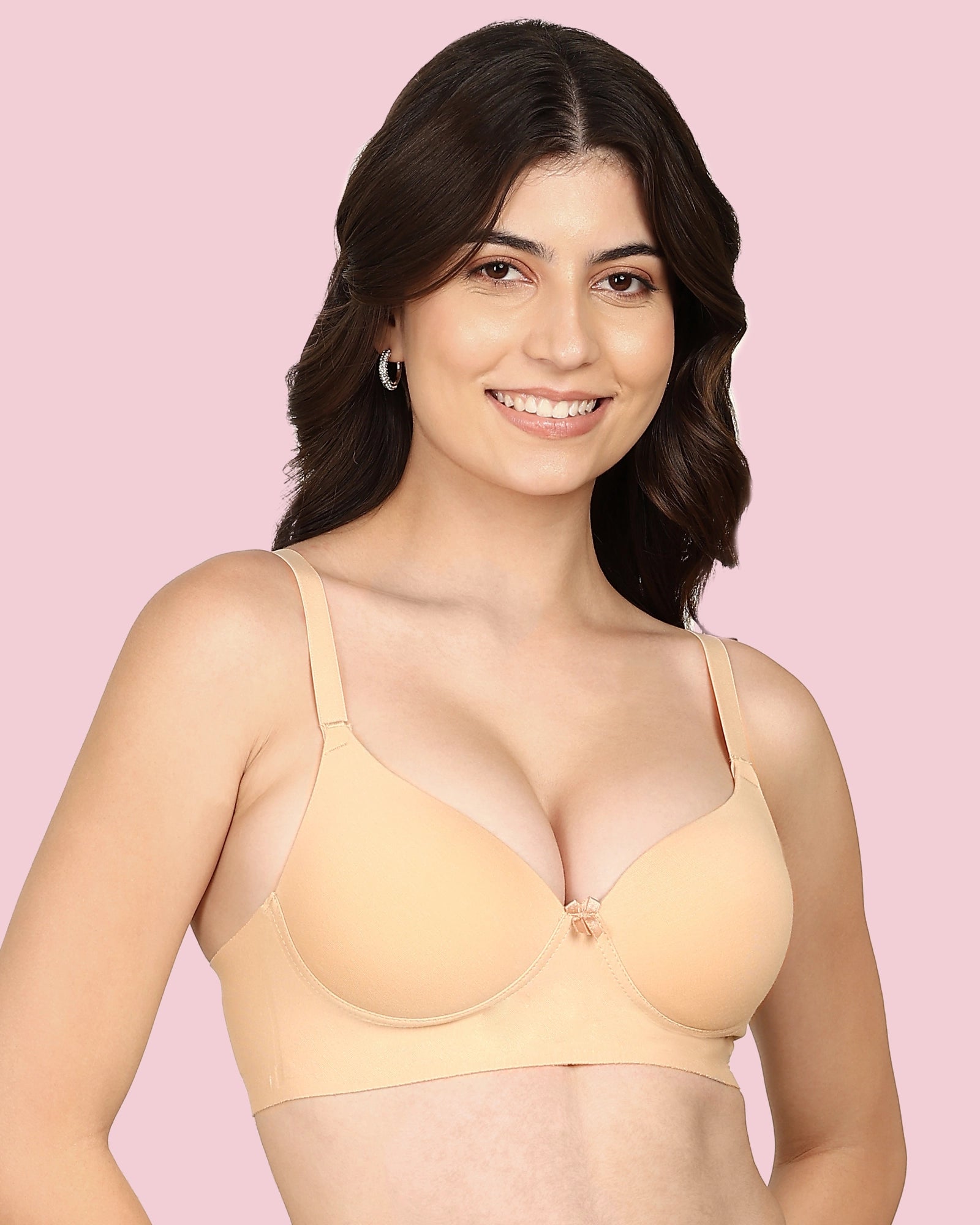 Invisi-Soft Cotton Bonded Seamless Push-Up Bra (KB-93510-SKIN)